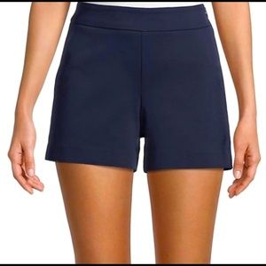 Saks Fifth Avenue Power Stretch Shorts 16 Navy Blue Cotton NWOT 5”
